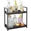 Douzi Scaffale organizer da bagno a 2 ripiani, per trucchi e articoli da toeletta, per camere da letto, cucine e lavandini, organizer per cosmetici, nero