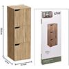 5FIVE Scaffale naturale, 3 scomparti, 35x32x100 cm, libreria scaffale, mobile contenitore
