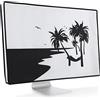 kwmobile 27-28 monitor Cover - Protezione Monitor PC Antipolvere Schermo Computer - Custodia Protettiva Relax sull'Amaca Bianco