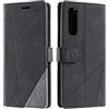 SONWO Cover per Oppo Find X2 Neo, Flip Caso in PU Pelle Case Cover Portafoglio Custodia per Oppo Find X2 Neo, [Kickstand] [Slot per Schede], Nero