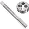 Unifizz Set di maschi e matrici metriche M9 x 1 mm, filettatura a macchina con filiera rotonda, kit per riparazione di dadi e bulloni