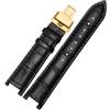 Cinturino orologio pelle nero per Cartier Pasha concavo 18x10mm 20x12mm 21x15mm
