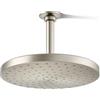 KOHLER K-76465-Y-BN Awaken - Soffione a pioggia monofunzione da 25,4 cm, soffione doccia a parete o soffitto, 2,5 GPM, nichel spazzolato vibrante