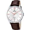 Festina Orologio Uomo Analogico in Pelle Marrone - Movimento al Quarzo - Calendario - Vetro Minerale ad Alta Resistenza - Impermeabile 5 ATM - Elegante F20426/4