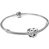 PANDORA Bracciale da donna Love You Mum con cuore infinito e simbolo dell'eternità come simbolo d'amore per la mamma, confezione multiprodotto con ciondolo 39496 21 cm