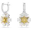 Swarovski Orecchini pendenti Idyllia, Fiore, Gialli, Placcato rodio