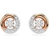 Swarovski Orecchini a lobo Dextera, Taglio Round, Bianchi, Placcato color oro rosa