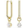 Swarovski Constella Orecchini Pendenti, Gioielli con Pavé di Cristalli e Zirconia Swarovski, Pietre Preziose a Taglio Round, Placcatura in Tonalità Oro, 3,6 x 0,7 cm, peso (singolo orecchino) 3,02 g