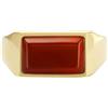 Fossil Anelli da uomo in acciaio inox con sigillo, Oro e rosso, 10