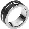Emporio Armani Anello Da Uomo, 9/10/11/11.5mm In Acciaio Inossidabile, EGS2032040, Nero