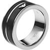 Emporio Armani Anello Da Uomo, 9/10/11/11.5mm In Acciaio Inossidabile, EGS2032040, Nero