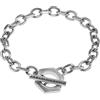 Armani Exchange Bracciale da uomo in acciaio inossidabile con chiusura a cerchio, Argento Moneta