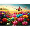 MOJIGE Puzzle da 1000 pezzi, puzzle per adulti, un puzzle impegnativo, per tutta la famiglia, regali per donne, regali per uomini, tema: fiori e farfalle