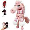JOYTIX Mascotte 2026 Anno del Cavallo Portachiavi Cavallo Peluche, Talismano Rosa/Nero/Rosso, Per Chiave Zaino Borsa, Regalo Compleanno Donne Uomini Bambini Ciondolo Animale (Rosa)