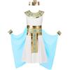 DiULi Costume Egiziana Bambini, Costume Cleopatra Ragazza con Accessori, Costume Carnevale Bambina, per Halloween, Carnevale e Feste in Maschera, Taglia 150