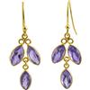 Sophia Rose Orecchini con Ametista in Argento Sterling 925 Placcato Oro | Orecchini Pendenti Eleganti 4,2 cm - Realizzati a Mano