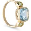 STANOPPI Anello in oro giallo con topazio azzurro e peridoti