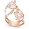 STANOPPI Anello contrariè in oro rosa con quarzo rosa e diamanti