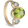STANOPPI Anello in oro giallo con peridoto e topazio azzurro