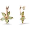STANOPPI Orecchini pendenti in oro rosa fiore di peridoto