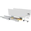 Emuca - Kit cassetto Cucina o Bagno con Guide ad Estrazione Totale e Chiusura Soft, Altezza 185mm e profondità 450mm, Bianco