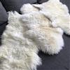 Wildash London - Lussuoso tappeto in pelle di pecora, colore bianco crema, in pile, misura media, 90-100 cm