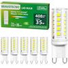 bravotecno Lampadine LED G9, Classe Energetica B, G9 LED Luce naturale 4000K, 2.2W 408LM, Equivalente a 35W, Angolo di Illuminazione 360°, Non Dimmerabile, Basso Calore & Lunga Durata, 6 Pezzi