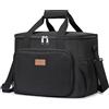 Lifewit Borsa Termica Porta Pranzo 24L(40 Lattine), Grande Borse Frigo Pranzo Ufficio per Uomo e Donna, Lunch Bag per Lavoro, Mare, Viaggio, Spiaggia, Nero