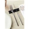 POGGìNO Set poggiaposate triangolare da tavolo acciaio INOX, porta 2 posate inossidabile, Design Elegante, Idea Regalo per Mise En Place di lusso per ristorante forchetta e coltello (Nero opaco, 4)