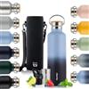 Blumtal thermos 1000ml - bottiglia a doppia parete in acciaio inox 1000ml - bottiglia isolata 1000ml priva di BPA - bottiglia in acciaio inox 1000ml - Gigio - Blu scuro