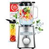 Turmix Frullatore ad alta potenza CX 750 - 1000 W, lama in acciaio inossidabile a 6 lame, smoothie maker e frullatore in vetro da 1,5 L, bicchiere da asporto, funzione continua e puls