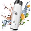 TAVIALO Tazza Termica 460ml. Borraccia Thermos Caffé Mug Termico Bianca | Bottiglia Bevande Calde Fredde · Senza BPA · Doppia Parete in Acciao Inox · Isolamento Caldo 12H - Freddo 24H · Pratico Tappo