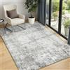 INOVADAY 90x150 cm Tappeto Lavabile in Lavatrice Tappeti Moderno Astratto Grigio/Bianco