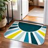 BLESWIN Tappetino da Bagno 51 x 76 CM, Tappetino Antiscivolo Piccolo per Ingresso e Cucina, Tappeto da Bagno Lavabile in Lavatrice, Tappeto Moderno a Pelo Corto Sole Arcobaleno per Moquette, Blu Verde