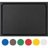 Muvell Robusto tagliere in plastica, nero, 45 x 30 x 2 cm, lavabile in lavastoviglie, extra spesso, delicato sui coltelli, colori e dimensioni a scelta, tagliere da cucina per barbecue e bar, tagliere