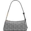 DKNY Avril Top Zip Shoulder Bag, Borsa a Tracolla Donna, Logo Nero e Nero