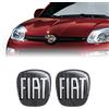 Fiat 14186F-2pz Adesivo 3D Ricambio Logo Nero per Panda Dopo Il 2012, 2 Pezzi, Anteriore e Posteriore