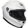 AGV - K6 S E2206 MPLK, Casco Moto Integrale Stradale Racing in Fibra Carboaramidica, Leggero, Aerodinamico, Visiera Panoramica Antigraffio, Interni Rimovibili, Predisposizione Pinlock, Nero Opaco, S