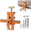 SHENRUZENG Set di Posizionatore di Installazione della Porta Dell'armadio, Accessori per il Montaggio 2 in 1 con 3 Punte in Lega di Alluminio Dima di Montaggio per Ante per la Lavorazione del Legno(Arancione)