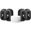eufy Security eufyCam C35 4 Telecamere Wireless per Int/Est, Montaggio Magnetico, Vista Notturna a Colori, Memoria Locale, Nessun Costo Mensile, IP67, Riconoscimento Viso, Supporto Pannello FV, Nero