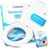 Comodo Coperchio della toilette con meccanismo di chiusura morbida - Sedile igienico antibatterico a forma di O - Sedile WC universale in Duroplast - Con accessori di montaggio