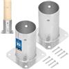 KOTARBAU® Set 2 Pezzi Fissaggio Pali Legno - Supporto per Pali in Legno - da Avvitare - Acciaio Zincato - Ø 80 mm - Argento - Staffa Travi - da Giardino - Supporto Palo - Resistente alla Corrosione