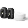 eufy Security eufyCam C35 2 Telecamere Wireless per Int/Est, Montaggio Magnetico, Vista Notturna a Colori, Memoria Locale, Nessun Costo Mensile, IP67, Riconoscimento Viso, Supporto Pannello FV, Nero