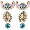 Disney Orecchini Stitch Disney per Ragazze, Set da 3 Pezzi, Orecchini a Bottone a 3 Punti Placcati in Oro per Bambine - Gioielli Stitch con Licenza Ufficiale