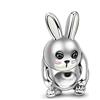 GNOCE Ciondolo Charm Coniglio in Argento Sterling, Ciondolo Animale Zodiacale di Vigore e Libertà Adatto a Braccialetti/Collane, Regalo di Gioielleria per Donne e Uomini