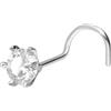 PIERCINGLINE Piercing nasale a spirale da 14 carati o 18 K CRISTALLO DI MOISSANITE INCASTONATO Piercing per naso con perno, scelta del colore, 6 mm x 0,6 mm, Zirconia cubica