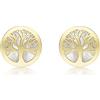Carissima Orecchini a lobo Albero della Vita con madreperla 8 mm da donna in oro giallo 9 ct