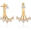 Namana Orecchini Oro Donna stile 'Ear Jacket' in Argento 925, Orecchini a Lobo con un Ear Jacket a Motivo Corona, Orecchini Donna Oro per Donna e Ragazza, Orecchini Particolari Donna in Oro Giallo