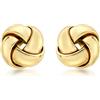 Carissima Orecchini a lobo nodo quattro vie 10 mm da donna in oro giallo 9 ct