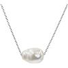 Secret & You Collana con pendente in perle da donna, perla coltivata d'acqua dolce, forma barocca 12-13 mm - Argento sterling 925 in rodio o placcato oro 18k Lungo da 38 a 45 cm.